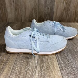 Reebok Classic 059503 Light Blue Suede Athletic Youth US Size 6 Sneaker Shoes